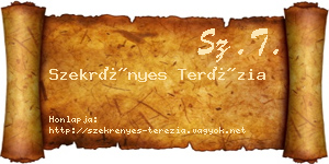 Szekrényes Terézia névjegykártya