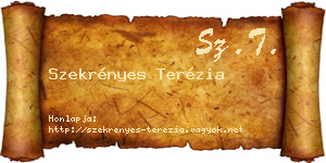 Szekrényes Terézia névjegykártya